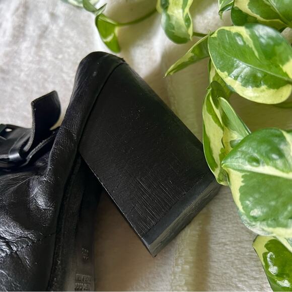 Marsell Bolla Black Leather Peep Toe Convertible Mule/Sling-Back Block Heel - Picture 7 of 14